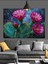 Pembe Çiçekler Karanlık Arka Plan Dekoratif Kanvas - Mdf Ahşap Tablo 1