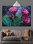 Pembe Çiçekler Karanlık Arka Plan Dekoratif Kanvas - Mdf Ahşap Tablo 2
