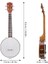 Banjo Strings Sitar 4 String Banjo Seti, Müzikli Sevenler Için Çok Yönlü Dizilmiş Enstrümanlar ile Dize Banjo Seti 4