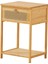 Bambu Rattan Komodin | Tek Çekmeceli Doğal Ahşap Yan Sehpa Dekoratif 36X34X58 cm 6