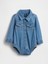 Bebek Mavi Denim Düğmeli Bodysuit 1