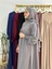 Tesettür Elbise,önü V Model Büzgülü,sufle Esarpla Takım.hijap ,khimar.hac Umre Için Uygundur Gri 6