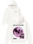 Surface Of The Moon Tasarım Baskılı Oversize Beyaz Kapüşonlu Sweatshirt 1