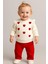 Kız Bebek/çocuk Love Kalp Nakışlı Omuzdan Çıtçıtlı Bebek Takımı 2li Alt Üst Mevsimlik Aylık 3-6-9-12 1