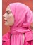 Kare Desen Modal Jakar Şal Koyu Pembe 5
