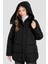 Kadın Eleonor Büzgü Detaylı Kapüşonlu Şişme Mont - Siyah 3
