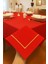 Çeyizlik Piko Sarma Gold Detaylı Dertsiz Masa Örtüsü Simsiz Kırmızı 1