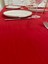 Çeyizlik Piko Sarma Gold Detaylı Dertsiz Masa Örtüsü Simsiz Kırmızı 4