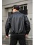 Claassics Men Erkek Oversize Suni Deri Oversize Bomber Ceket - 7443 3