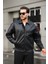 Claassics Men Erkek Oversize Suni Deri Oversize Bomber Ceket - 7443 4