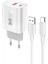 C89Q 1 Adet 30W Type-C ve 1 Adet 22.5W USB Çıkışlı Ekstra DL49 1m USB To Type-C Kablolu Pd Şarj Cihazı - Beyaz 1