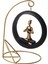 Modern Stil Askılı Sallanan Yoga Yapan Kadın Heykeli 18 cm Dekoratif Meditasyon Biblo Ev Ofis Süsü A 4