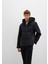 Su Itici Kapüşonlu Siyah Şişme Mont 0110675-71379 2