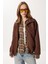 Oversize Suni Süet Bomber Ceket LAN0081 Kahverengi 2