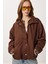 Oversize Suni Süet Bomber Ceket LAN0081 Kahverengi 4