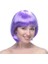 Lila Kısa Model Parti Peruğu Küt Saç 1