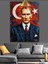 Türkiye Cumhuriyeti Bayrağı Önünde Atatürk Portresi Dekoratif Kanvas - Mdf Ahşap Tablo 2