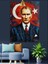 Türkiye Cumhuriyeti Bayrağı Önünde Atatürk Portresi Dekoratif Kanvas - Mdf Ahşap Tablo 5