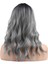 Dalgalı Kısa Perçemli Fiber Sentetik Peruk - Siyah / Gri Ombreli 5