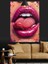 Kırmızı Dudaklı Ağız Dekoratif Kanvas - Mdf Ahşap Tablo 1
