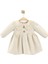 Kız Bebek (6-24 Ay) Keten Pamuklu Dantel Yaka Detaylı Elbise & Fermuarlı Krem Elbise 1