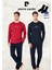 Erkek Giyim %100 Pamuk Uzun Kollu Bordo & Lacivert Iki Adet Pijama Takımı L1.PC.6101.002 1