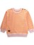 Çizgili Triko Sweatshirt 0-4 Yaş Pudra Şeftali 1