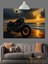 Motorsiklet ve Günbatımı Manzara Dekoratif Kanvas - Mdf Ahşap Tablo 4