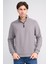 Çetinkaya Mentality 4412 Erkek Fermuarlı Dik Yaka Selanik Sweatshirt Açık Gri 1
