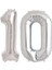 Marifetlerim - 10 Rakamı Gümüş Folyo Balon 16 Inch 40 cm 1