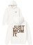 Just Mom It Tasarım Baskılı Oversize Beyaz Kapüşonlu Sweatshirt 1
