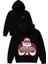 Hoho Noel Baba Tasarım Baskılı Oversize Siyah Kapüşonlu Sweatshirt 1