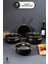 7 Parça Siyah Granit Gold Kulp Tencere Seti – Gold Metal Kulplu, 24 cm / Tava Seti / Cam Kapak Tencere / 7 Parça, 24 Cm, Yapışmaz, 5 Litre 1