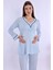 Mavi Sabahlıklı Hamile Lohusa Pijama Takımı 7