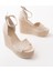 Kadın Dolgu Topuklu Ayakkabı Rahat 11 cm Krem Suni Deri Yaz Sezonu 3