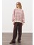 Oversıze Çizgili Sweatshırt Bordo 5