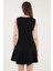 Pamuklu Regular Fit Bisiklet Yaka Düğme Detaylı A Kesim Mini Elbise Bayan Elbise 6525687 7