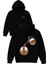 Brain Coffee Tasarım Baskılı Oversize Siyah Kapüşonlu Sweatshirt 1