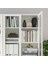 Cam kapaklı kitaplık, beyaz, 160x30x202 cm, 4 kapaklı 4