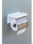 Home Yapışkanlı Kapaklı Tuvalet Kağıdı Askısı Banyo Tuvalet Kağıtlığı Aparatı Peçetelik Organizer Plastik, Beyaz 1