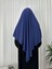 Tek Kat Medine Ipegi Pratik Bağlamalı Üçgen Sufle Eşarp Indigo ,hijab ( Hac ve Umre Için Uygundur) 4
