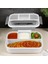 Sızdırmaz Contalı Yemek Kabı - 4 Bölmeli Çatal Kaşıklı Diyet Beslenme Kutusu Lunch Box Gri 1
