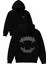 Pırlanta Vampir Dişleri Tasarım Baskılı Oversize Siyah Kapüşonlu Sweatshirt 1