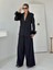 Siyah Kol Ucu Tüylü Ceket - Pantolon Takım 3