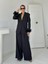 Siyah Kol Ucu Tüylü Ceket - Pantolon Takım 4