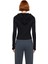Kadın Şık Crop Kapüşonlu Yaka Slim Kalıp Örme ve Fermuarlı Fitilli Fitted Vücuda Oturan Esnek Bluz 3