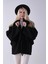 Siyah Önü Bağlama Detaylı Yakası Kürklü Panço 47122475.01 1