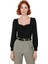 Kadın Bluzu Kalp Yaka Büzgülü Detay Uzun Kol Fermuarlı Dokuma Kumaş Kaliteli Şık Rahat Modern 1