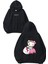 Hello Kitty Car Tasarım Baskılı Oversize Siyah Kapüşonlu Sweatshirt 1