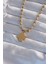 Bfs 316L Çelik Top Zincirli Gold Renk Işlemeli Yonca Model Kolye 1